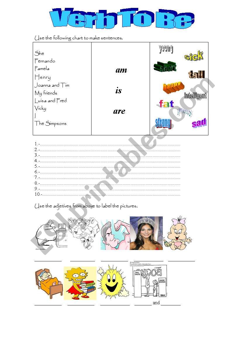 To Be and Adjectives worksheet