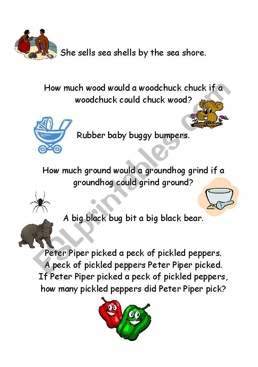 Tongue-Twisters worksheet