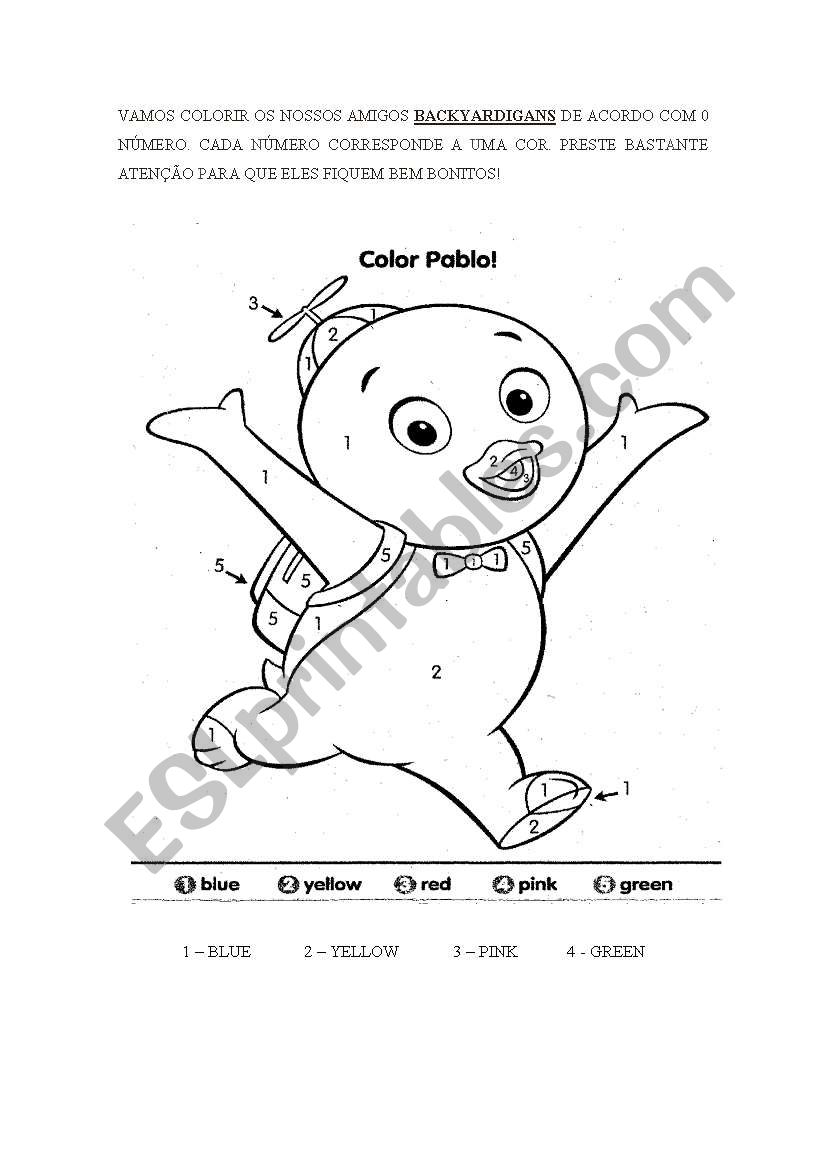 COLOURS AND NUMBERS worksheet