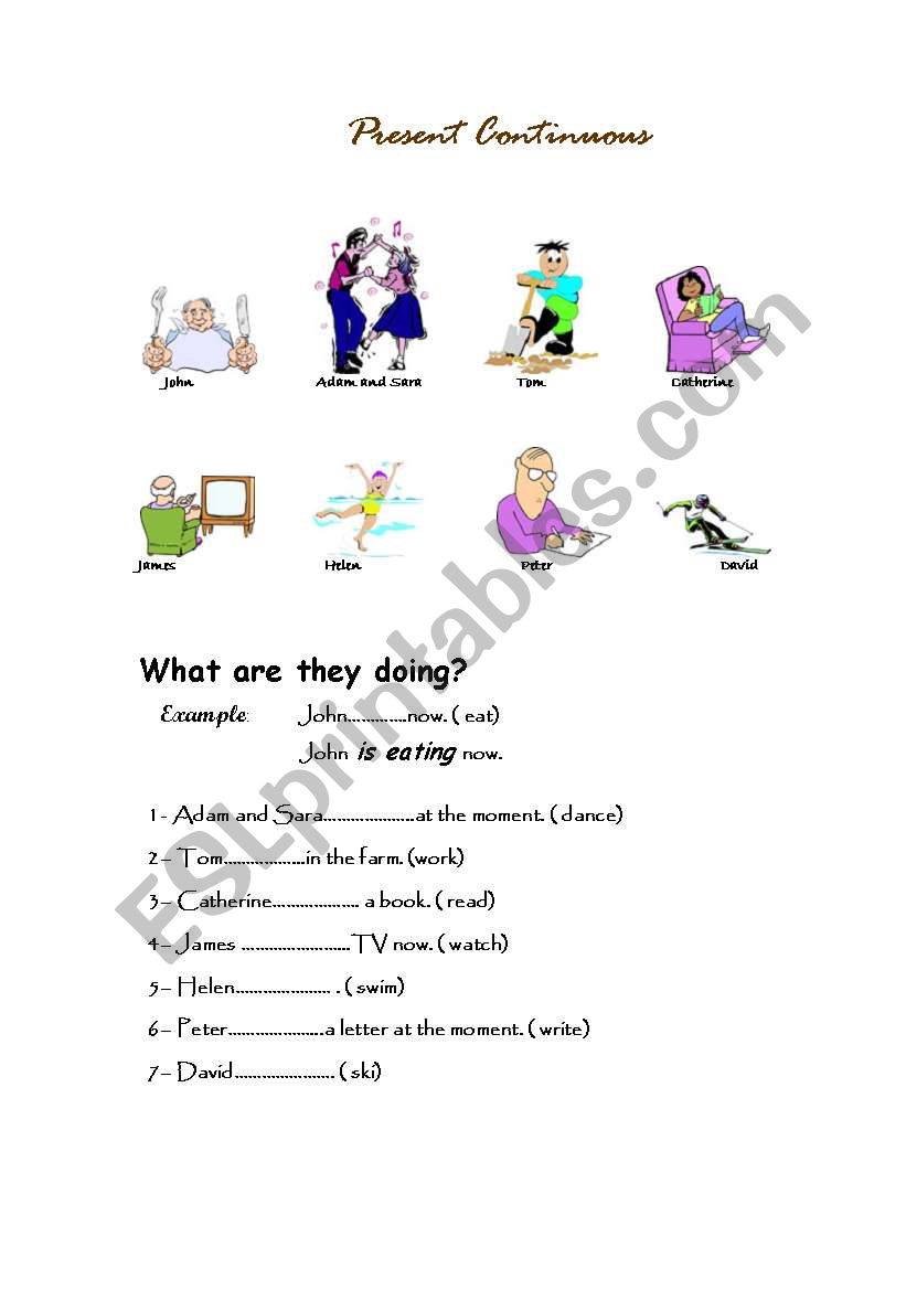 Present Continuous worksheet