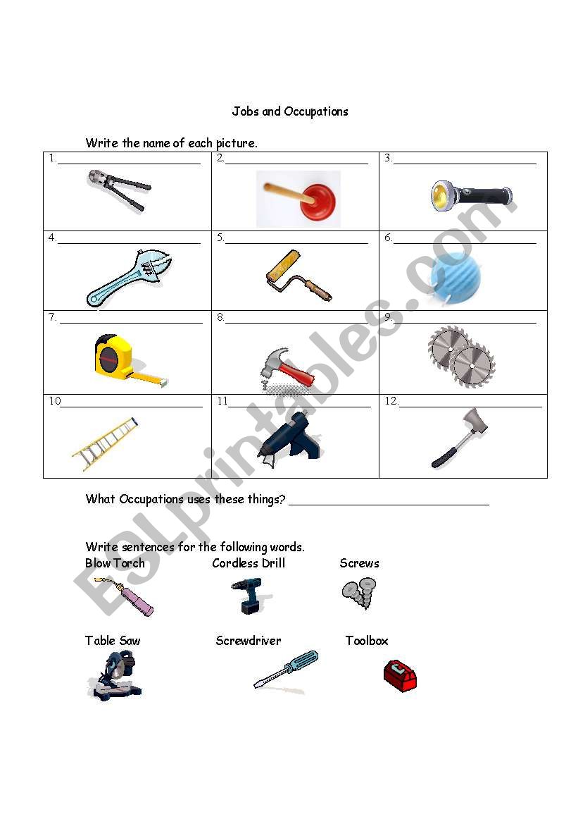 Jobs and Occupations worksheet 4