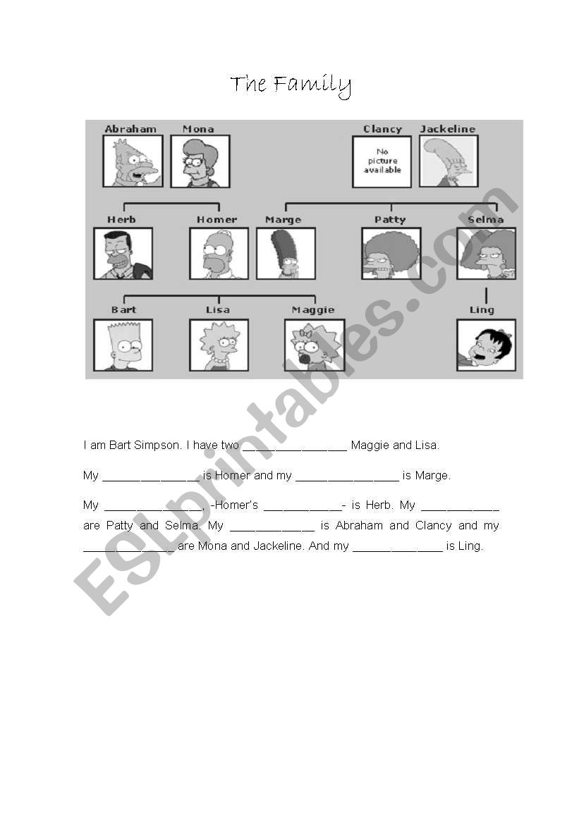 The Family worksheet