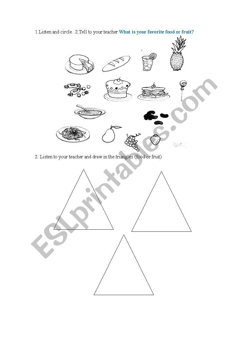 Food worksheet