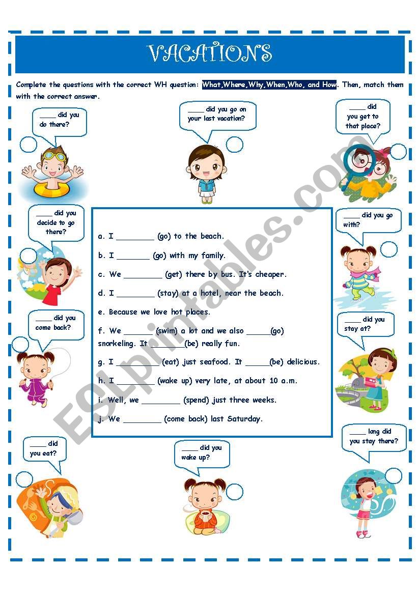 WH QUESTIONS-SIMPLE PAST! worksheet