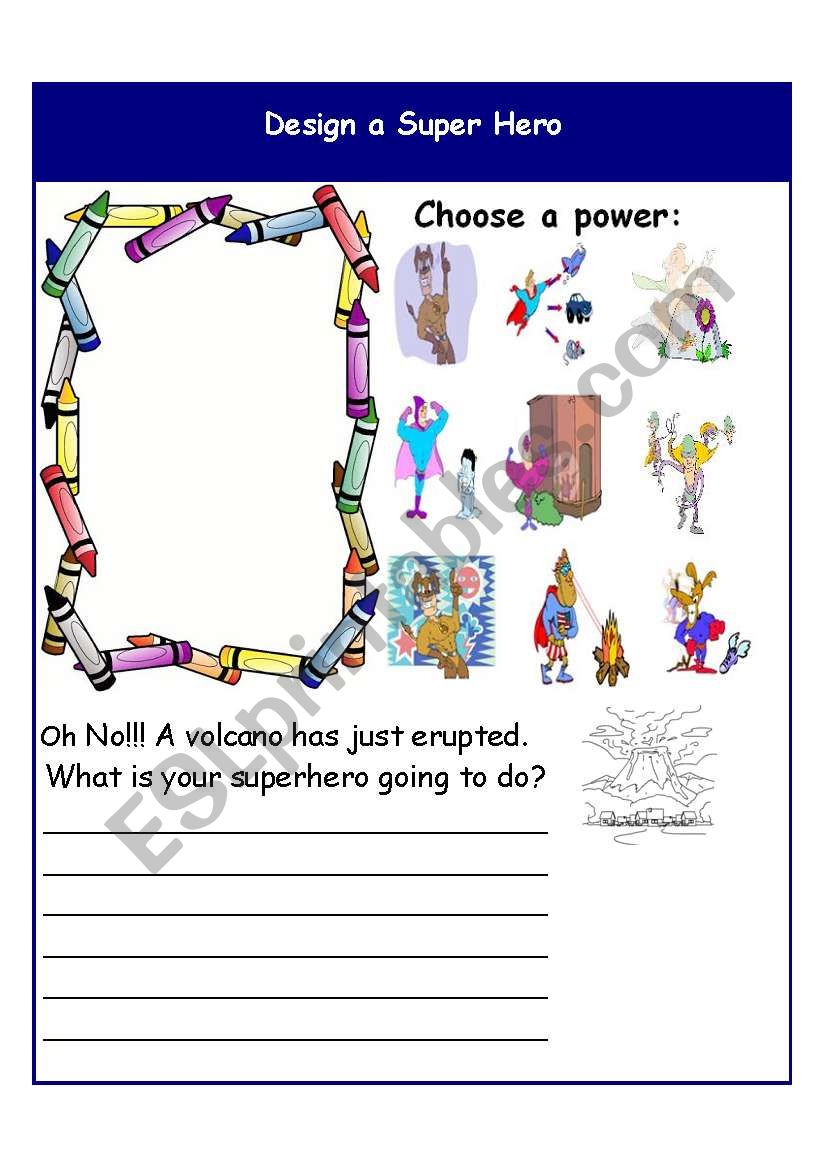 Design a Superhero worksheet