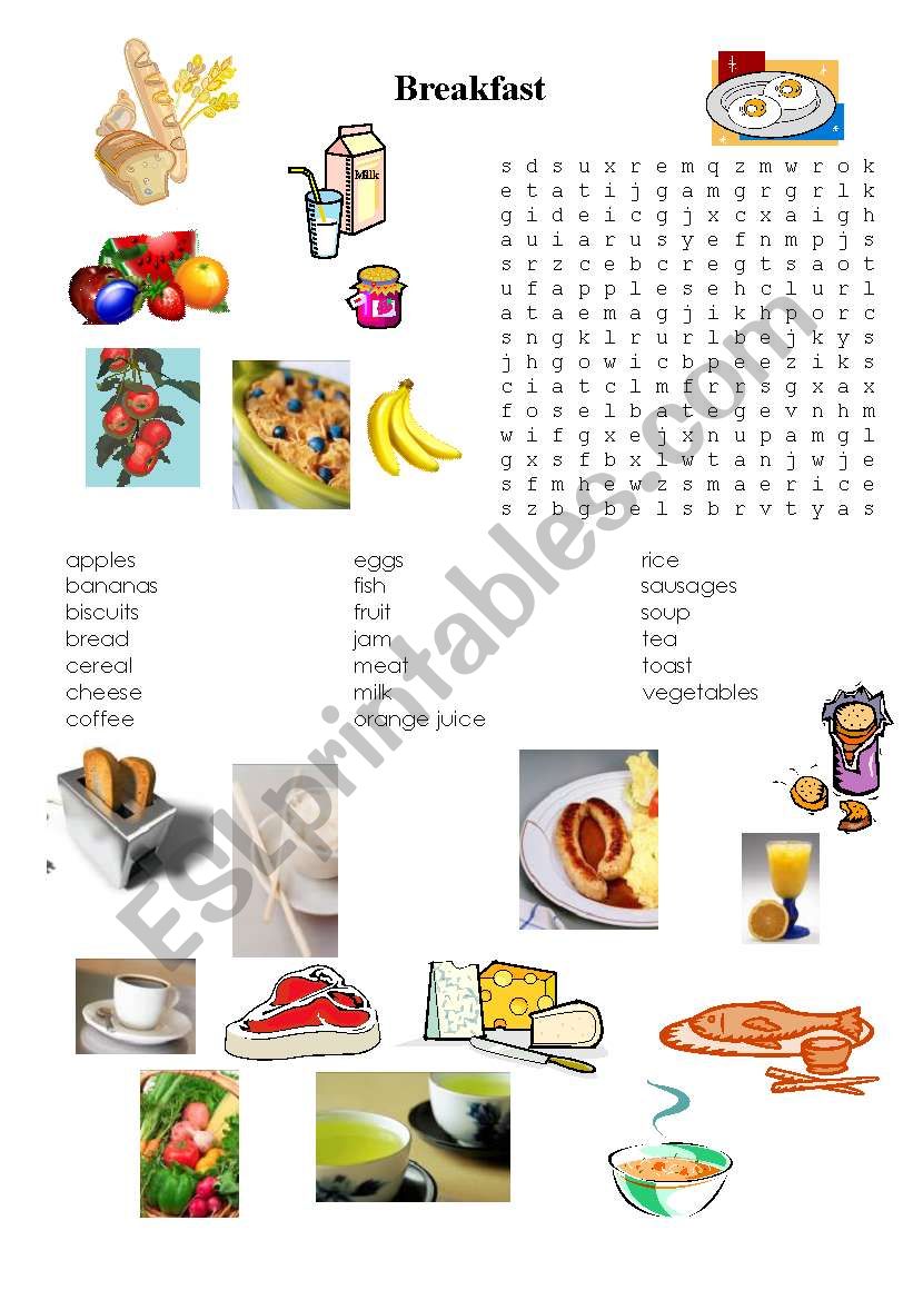 Breakfast worksheet