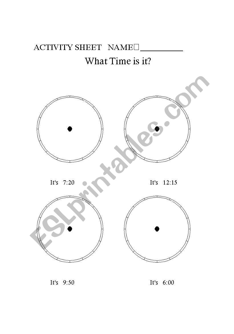 Telling time worksheet