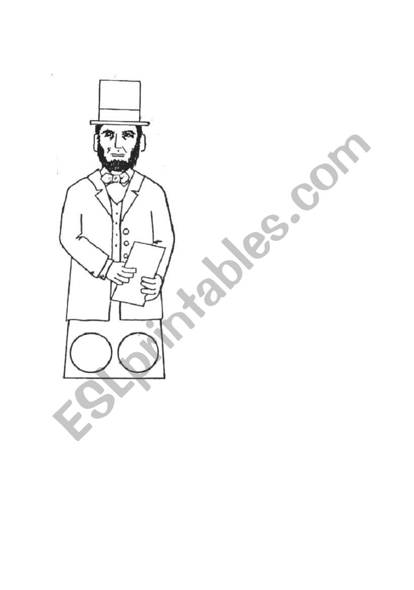 Abraham Lincoln Finger Puppet worksheet