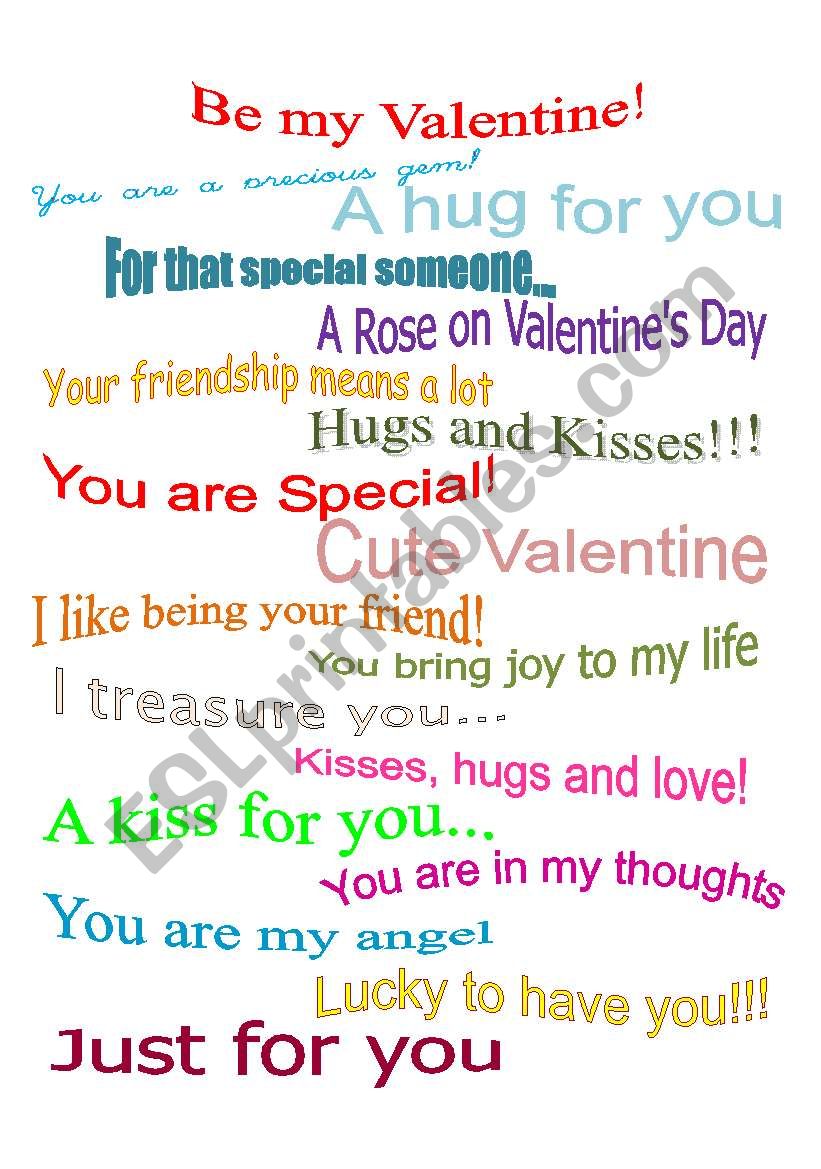 Valentines day (phrases) worksheet