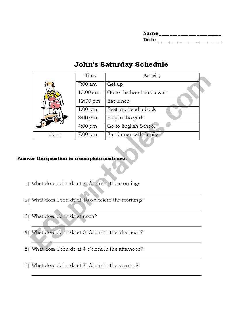 Johns Schedule worksheet