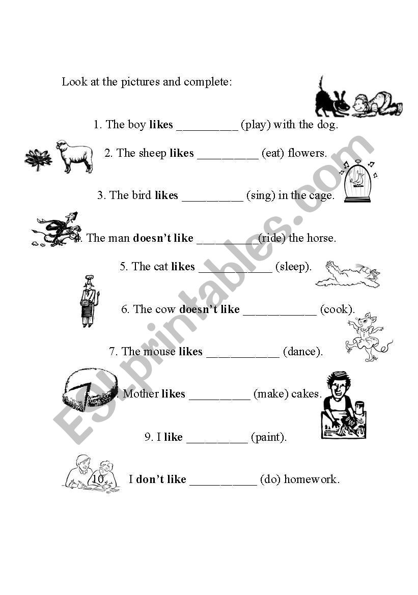 gerund worksheet