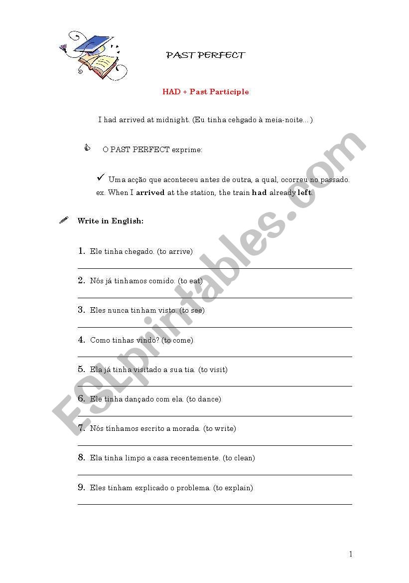 Past Perfect worksheet
