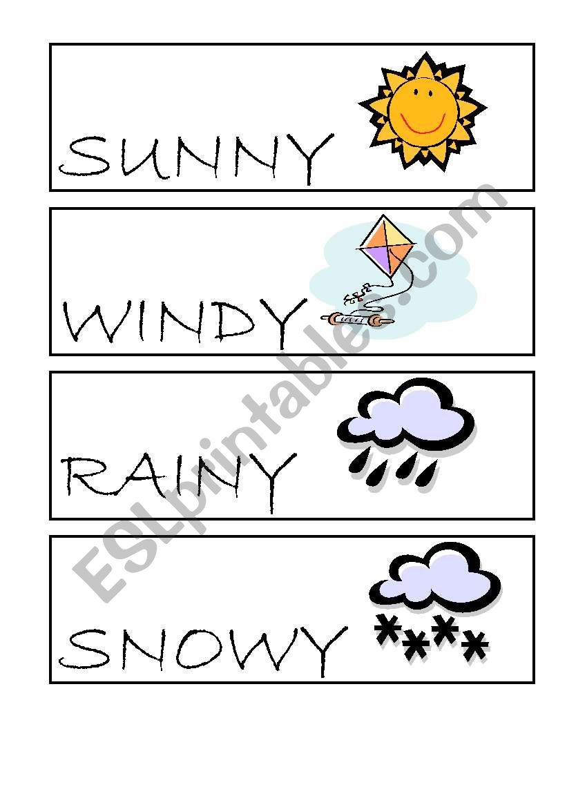 Weather flaschcards worksheet