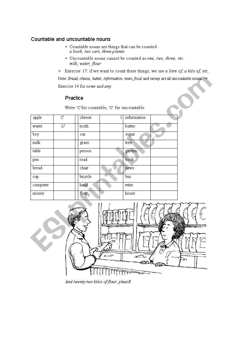 countable and uncountable nouns