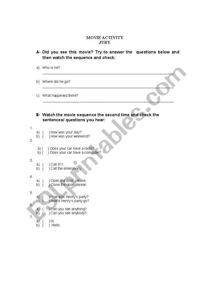 Jury movie worksheet