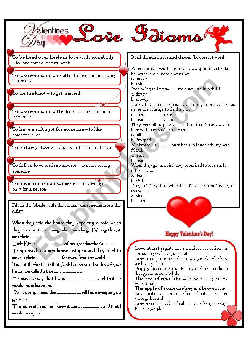 LOVE IDIOMS worksheet