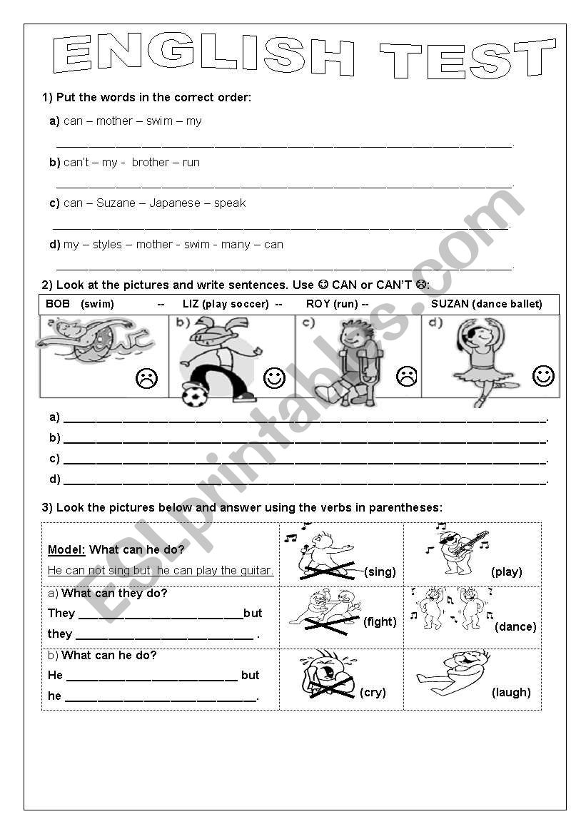 ENGLISH WORKSHEET - MODAL CAN worksheet