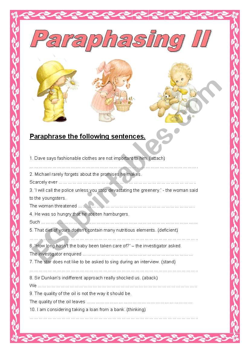 paraphrasing-with-the-key-esl-worksheet-by-ania-z