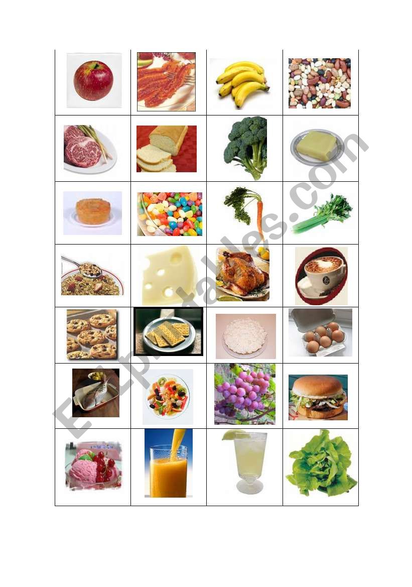 Food and Beverages - Memory game