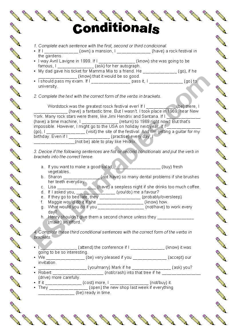 Conditionals worksheet