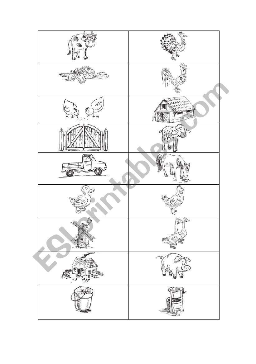 Farm words worksheet