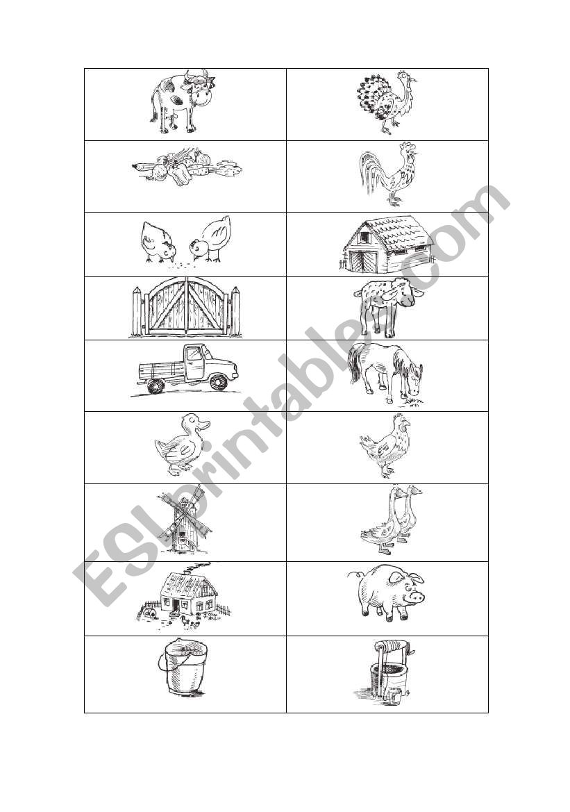 Farm words worksheet