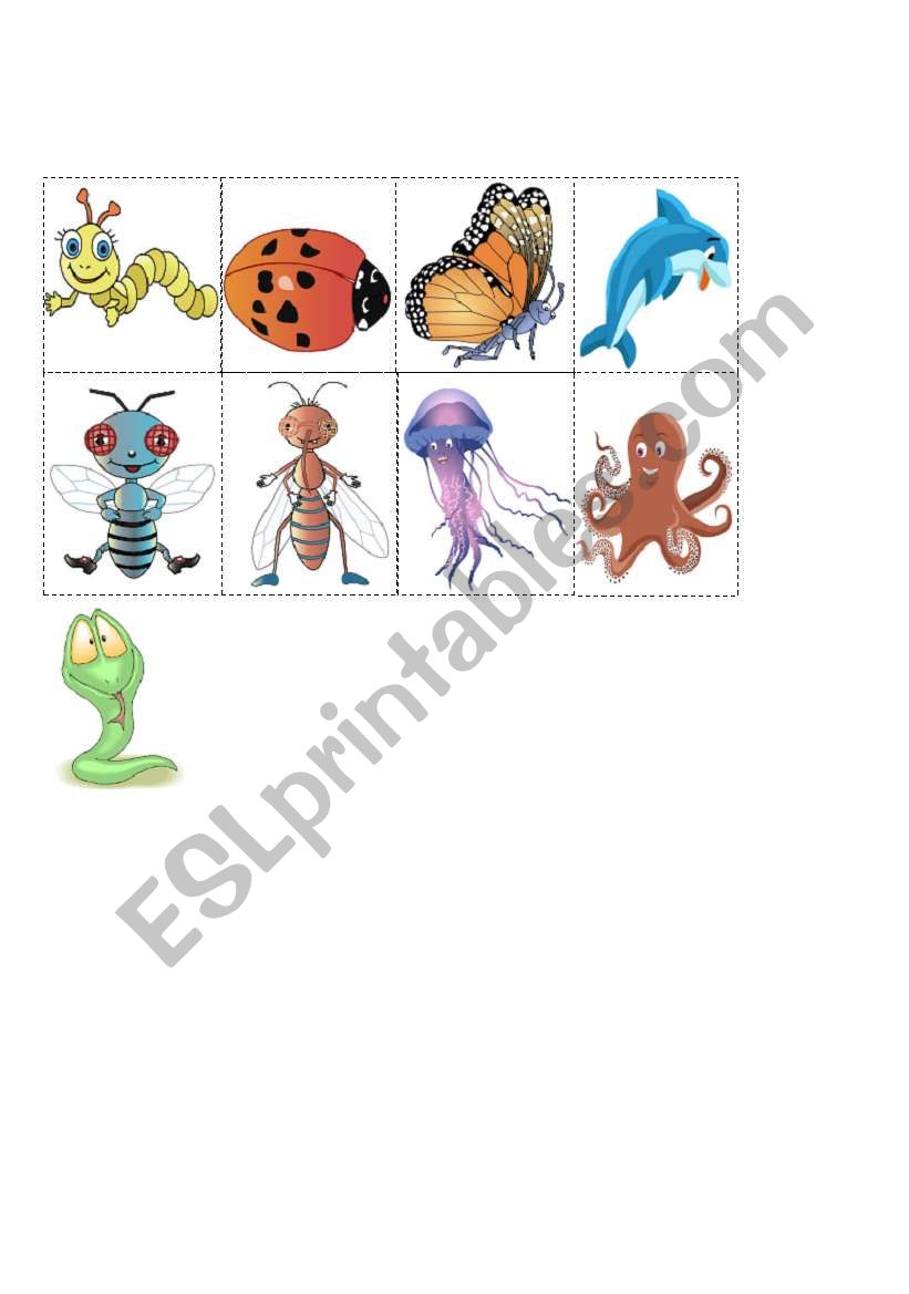 Memory game- animals worksheet