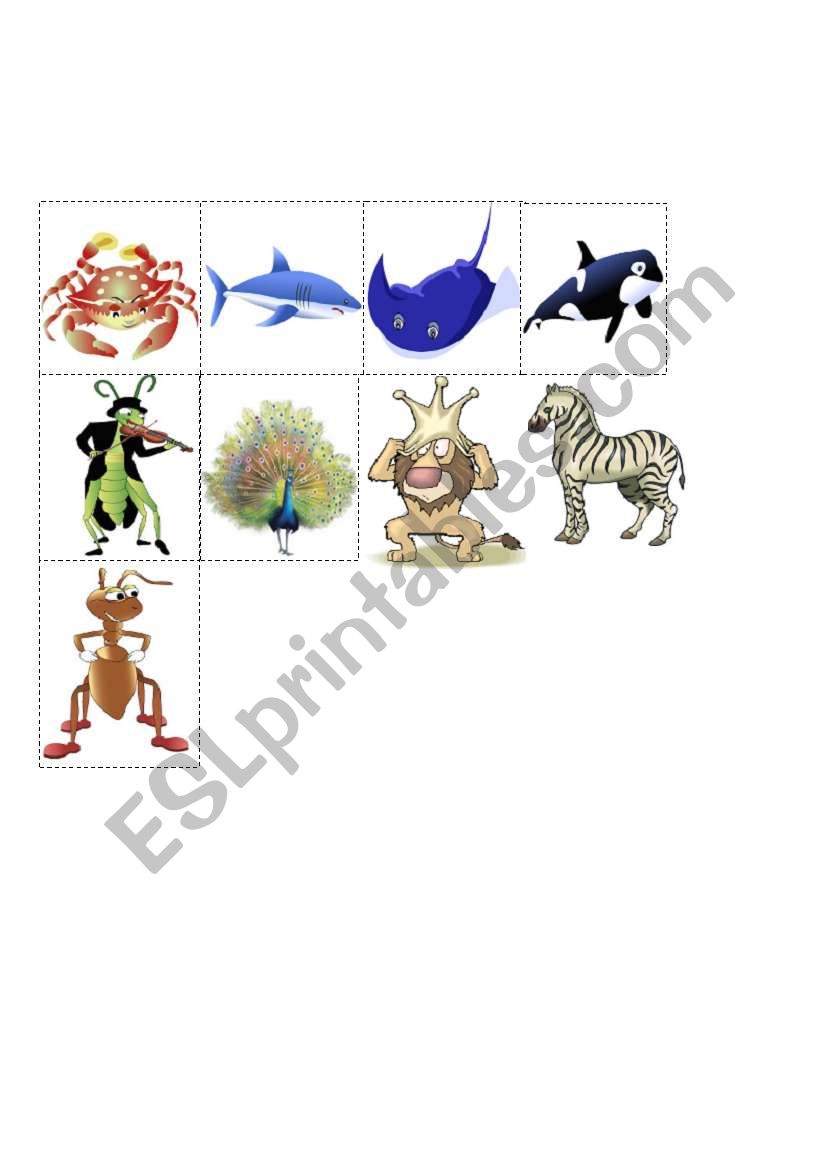 Memory game- animals worksheet