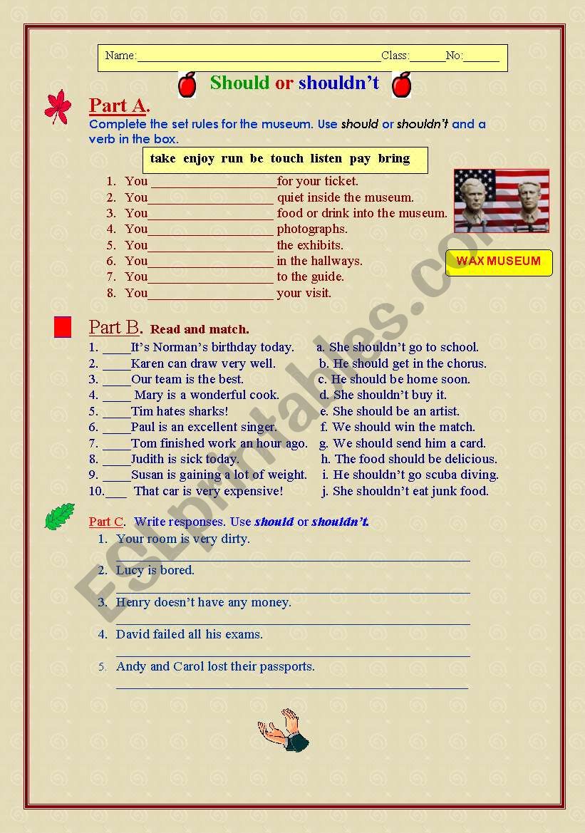 Should or shouldnÂ´t worksheet