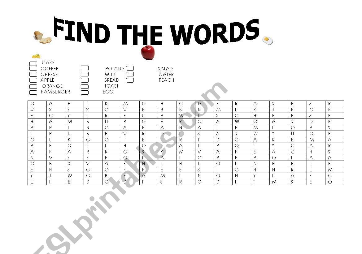 Find the words worksheet