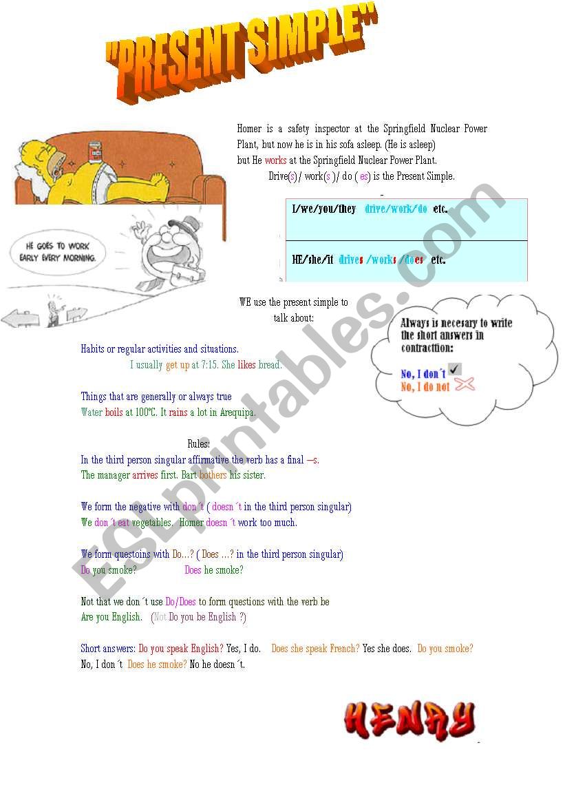 Present Simple worksheet