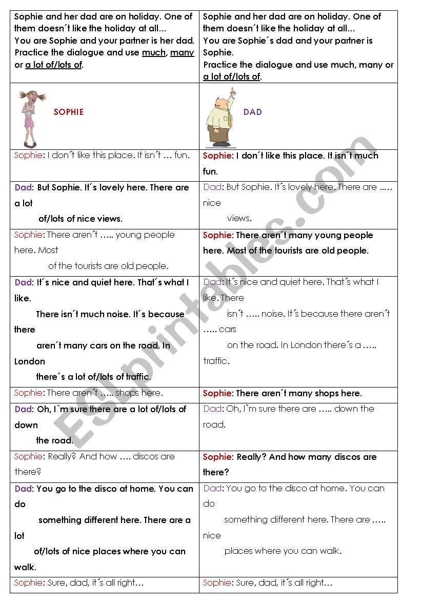 Flow Chart much, many, a lot of/lots of