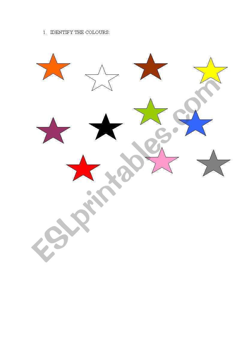COLOURS worksheet