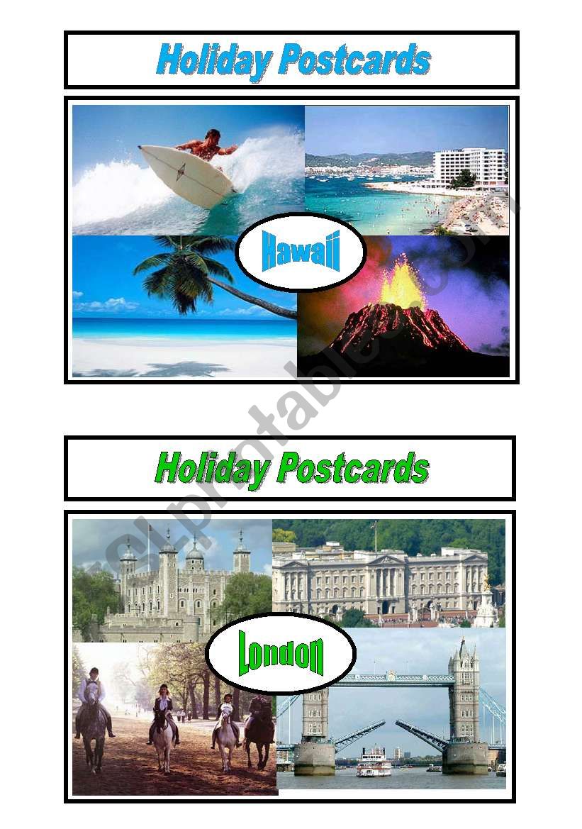 Holiday Postcards Pair Work 3/5