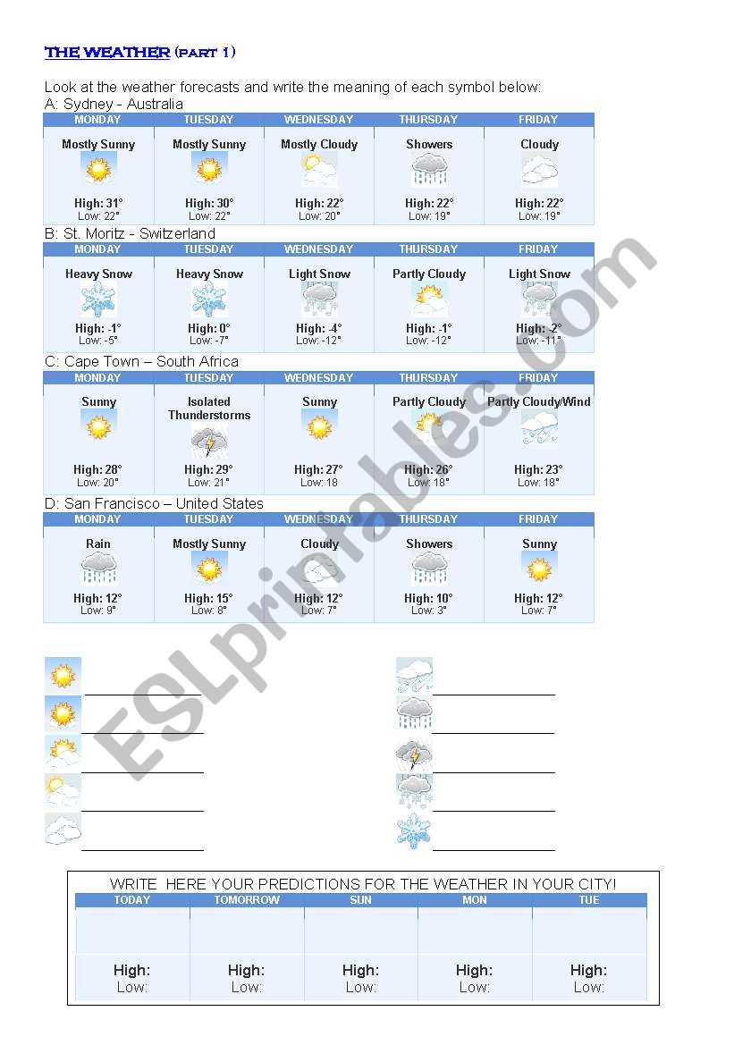 weather 1 worksheet