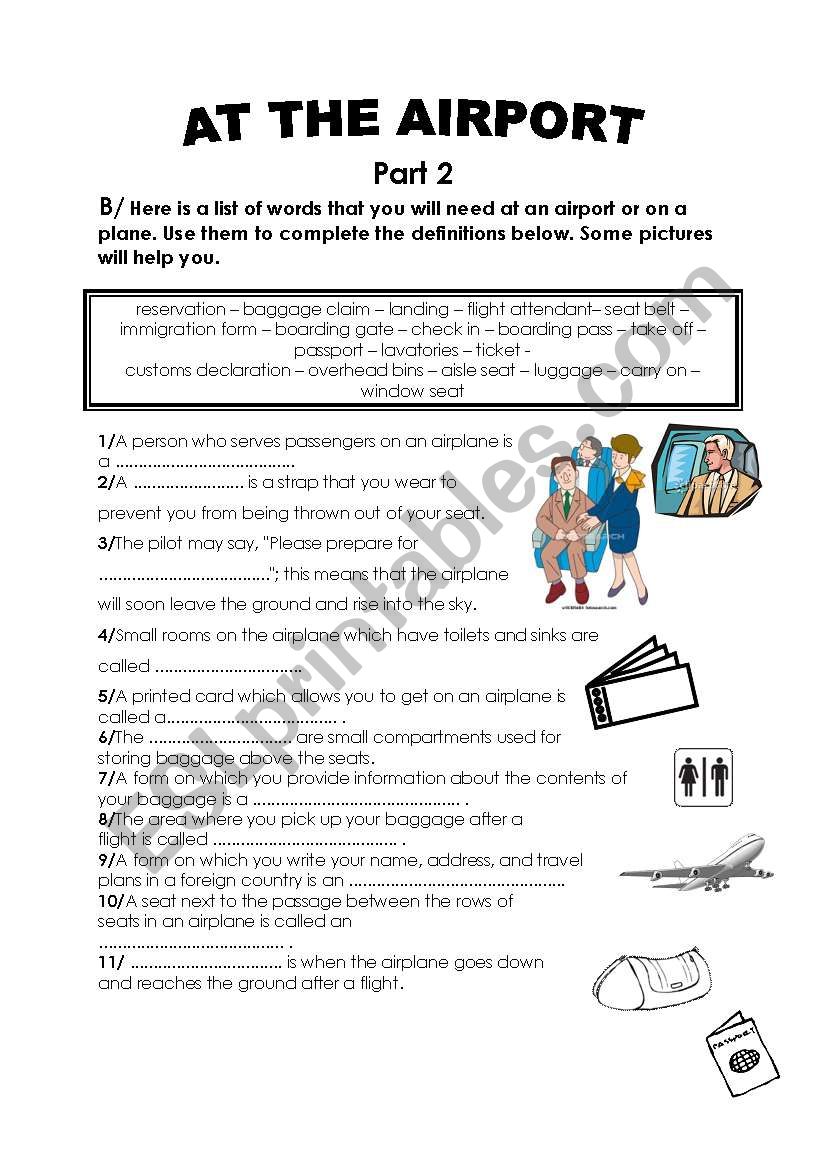 At The Airport worksheet