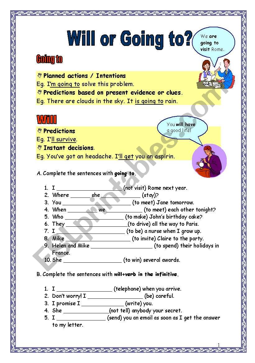 Will or Going to? (15.02.09) worksheet