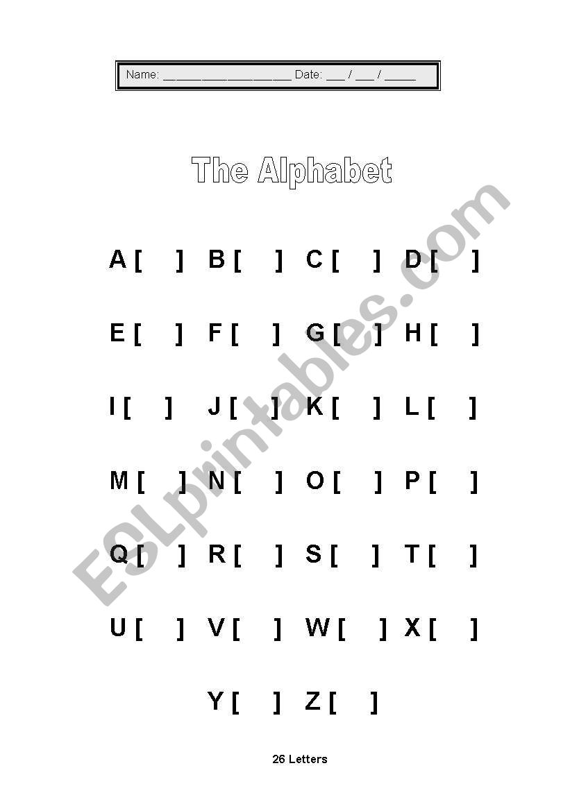 The Alphabet worksheet