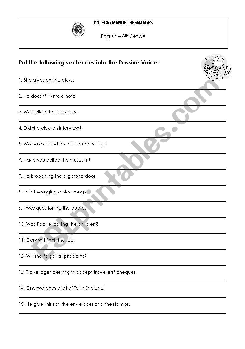 Passive voice worksheet