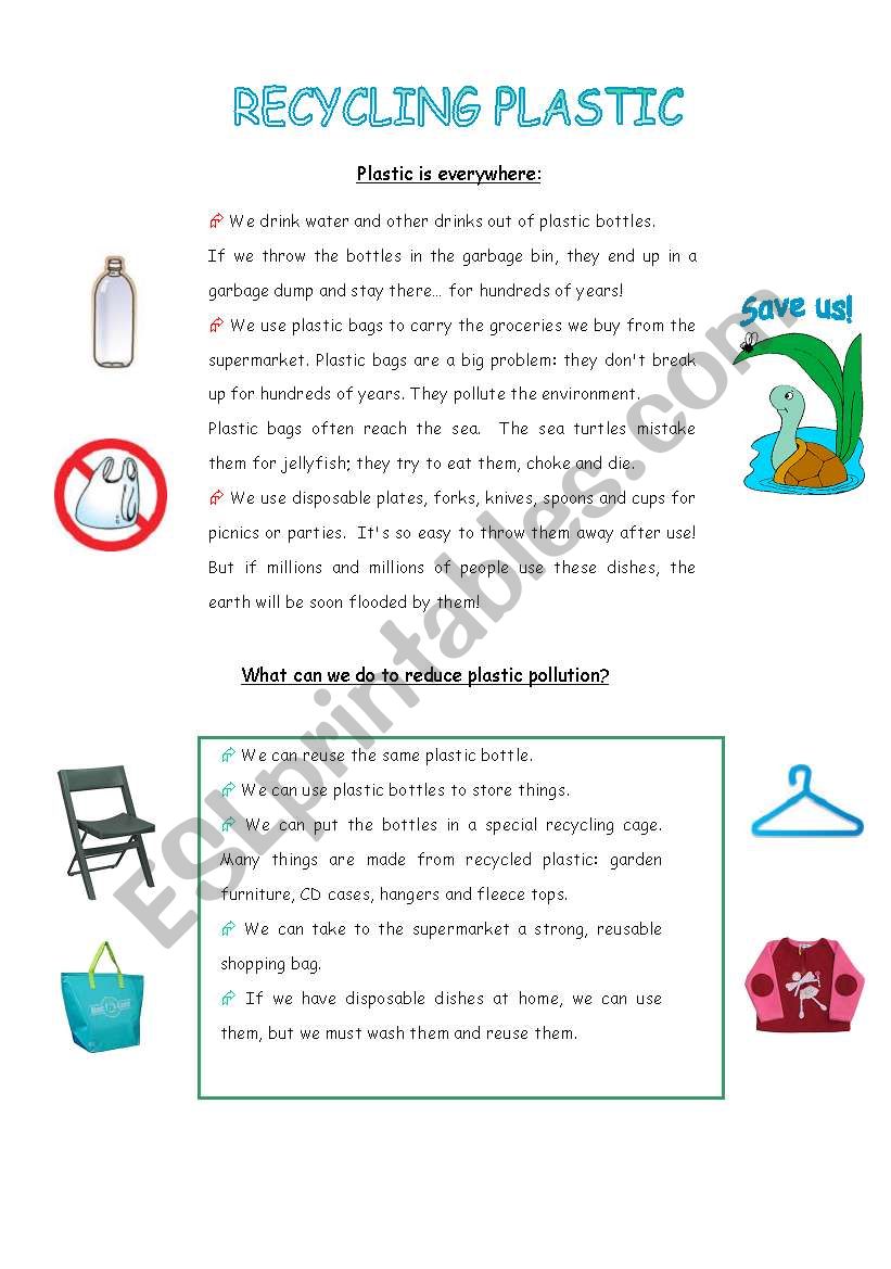 Recycling plastic  worksheet