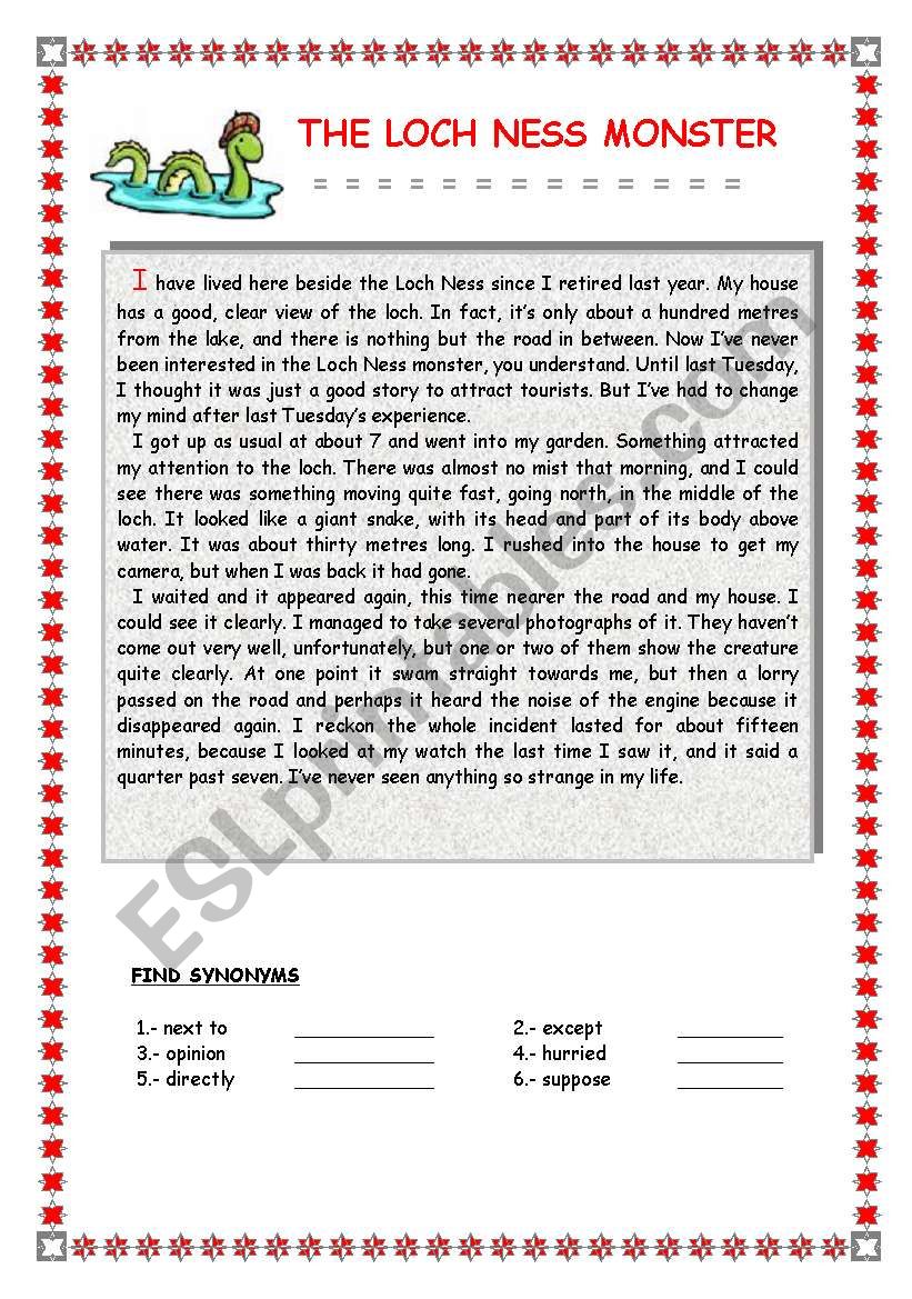 Reading Comprehension worksheet