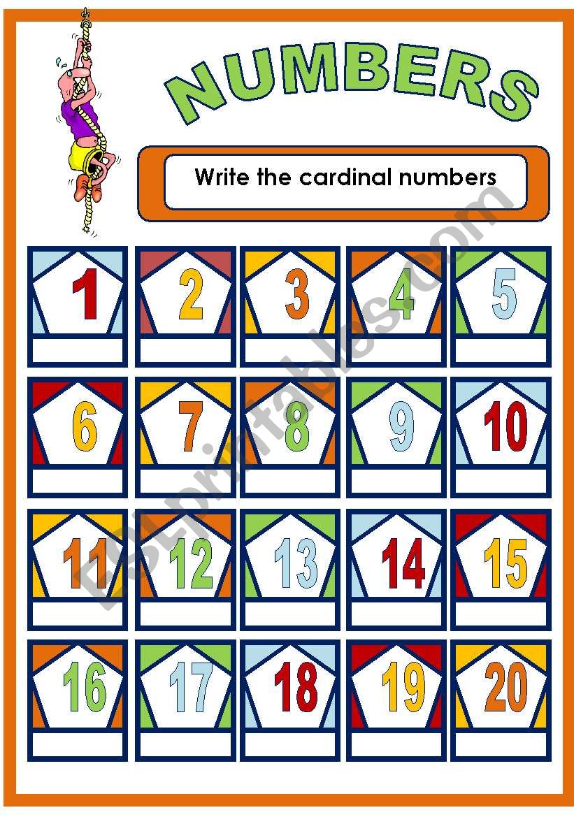 NUMBERS 1-20 worksheet