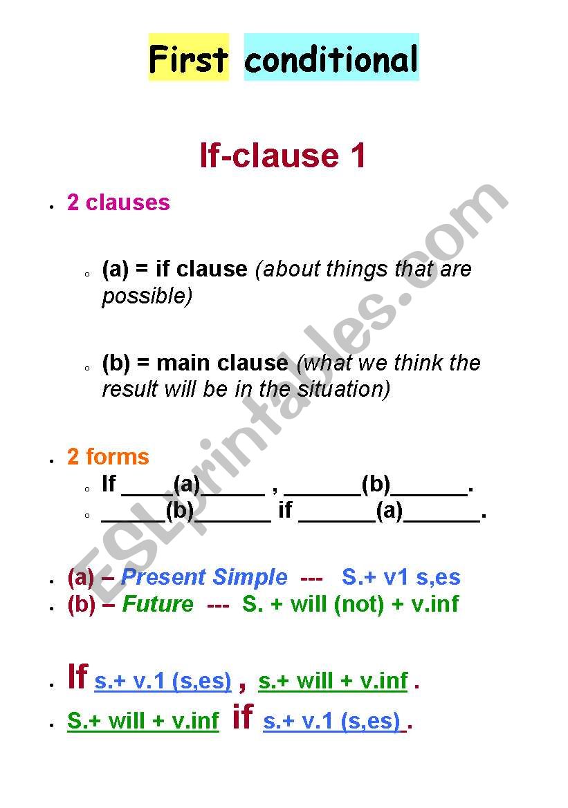 if clause 1 worksheet