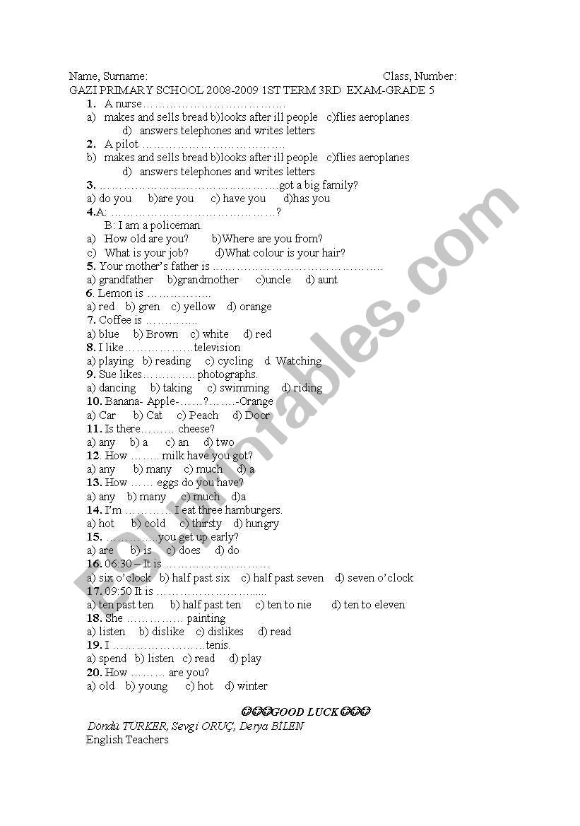 verbs worksheet