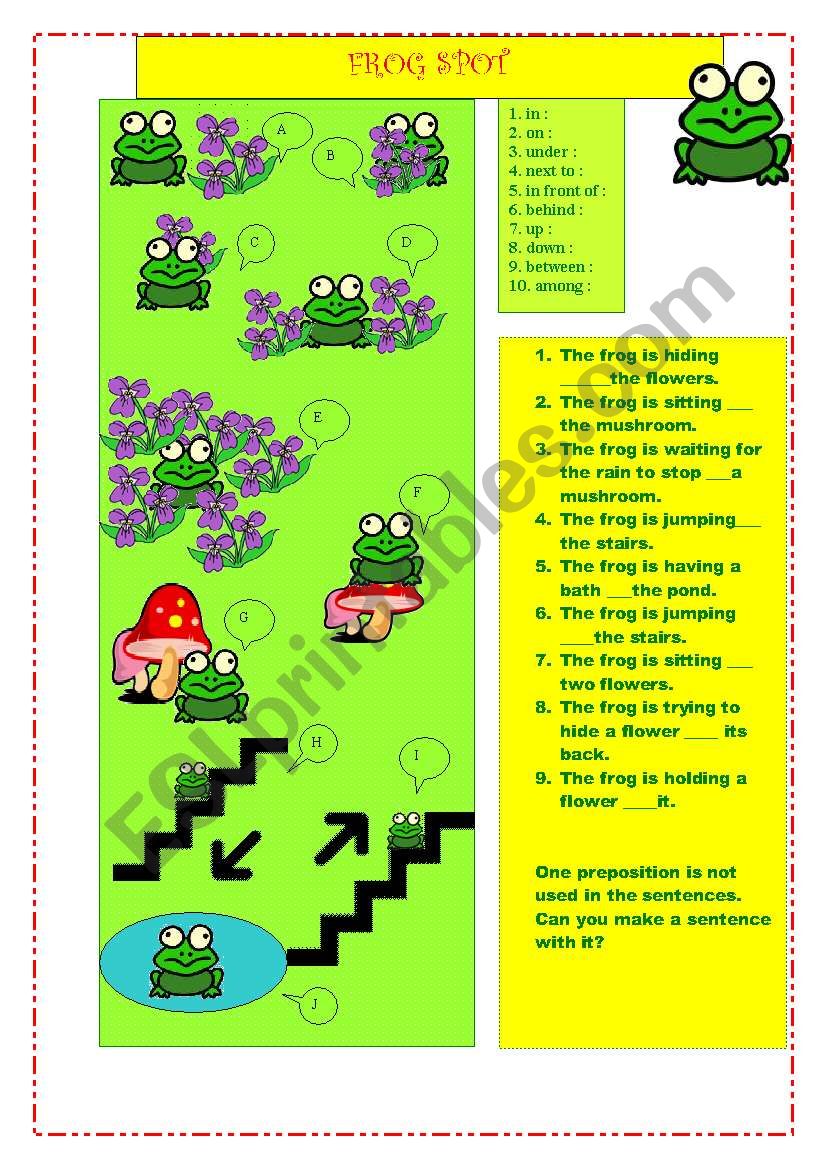 Frog Spot worksheet