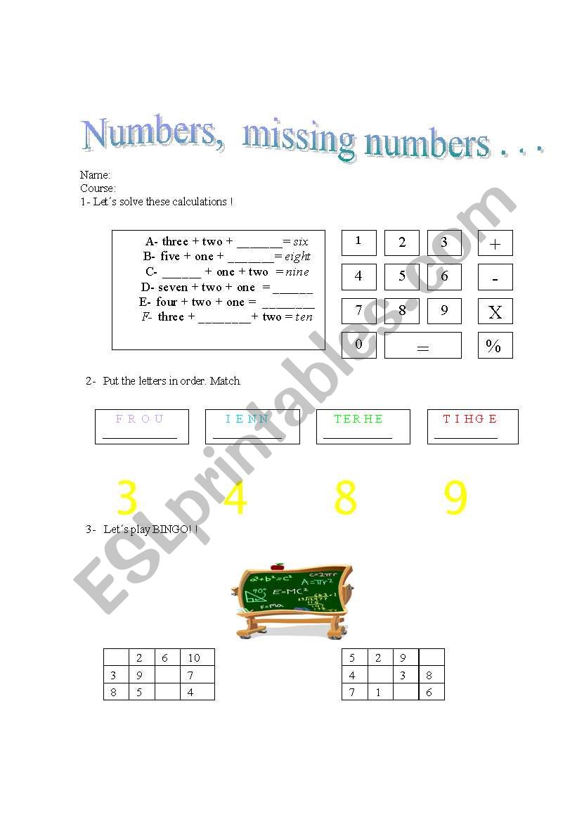 NUMBERS PRACTICE  1-10 worksheet