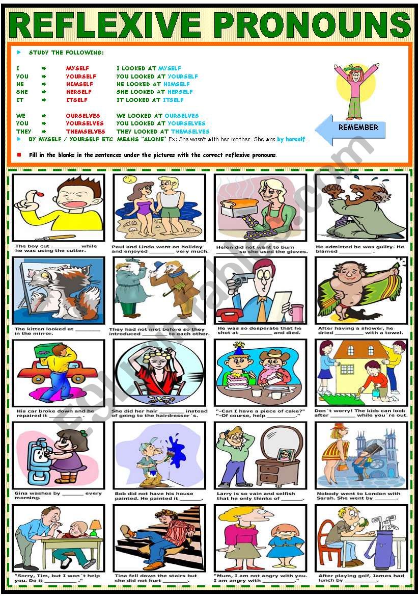 REFLEXIVE PRONOUNS worksheet