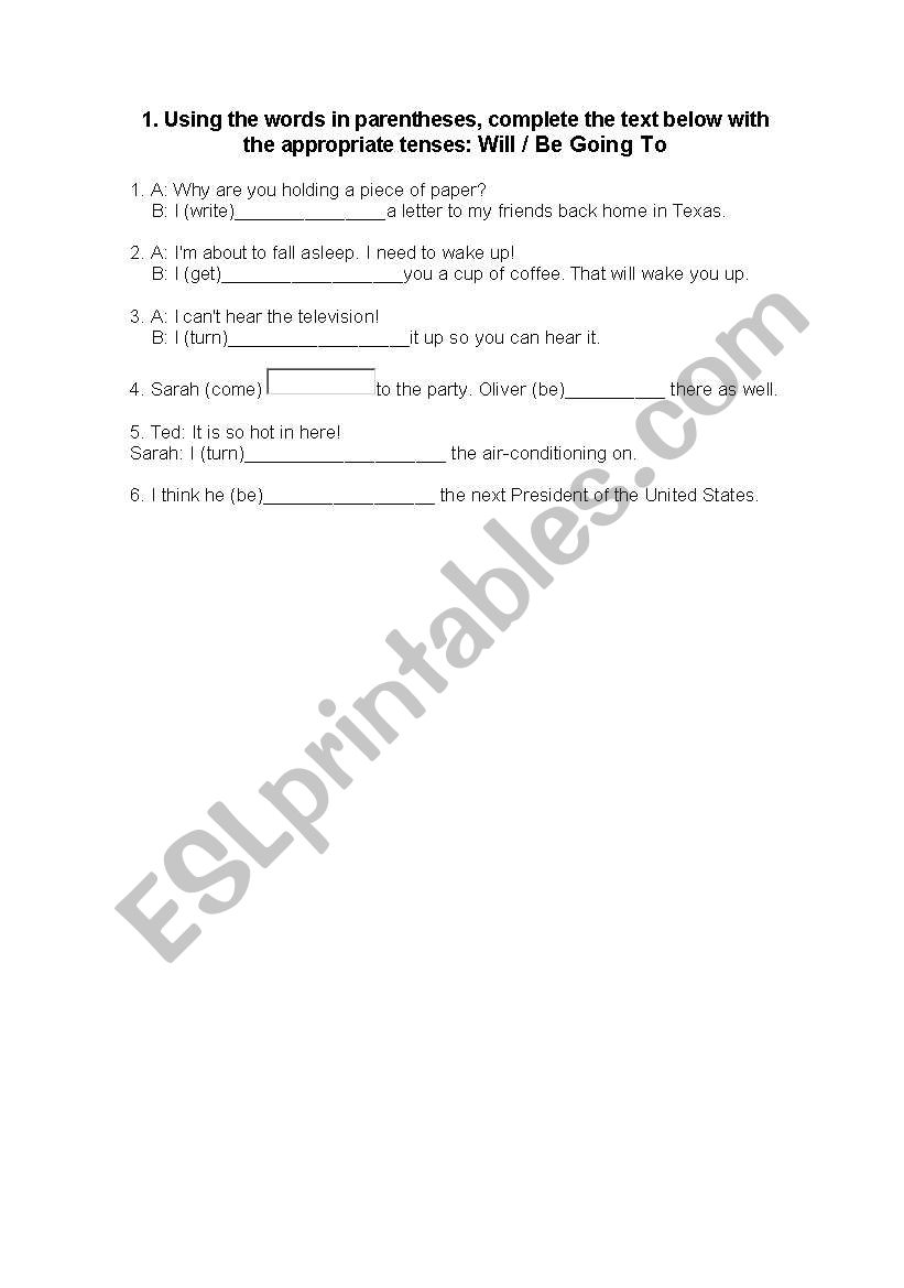 future tense activities worksheet