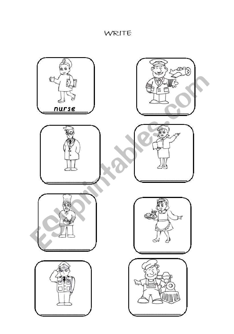 WRITE JOBS worksheet