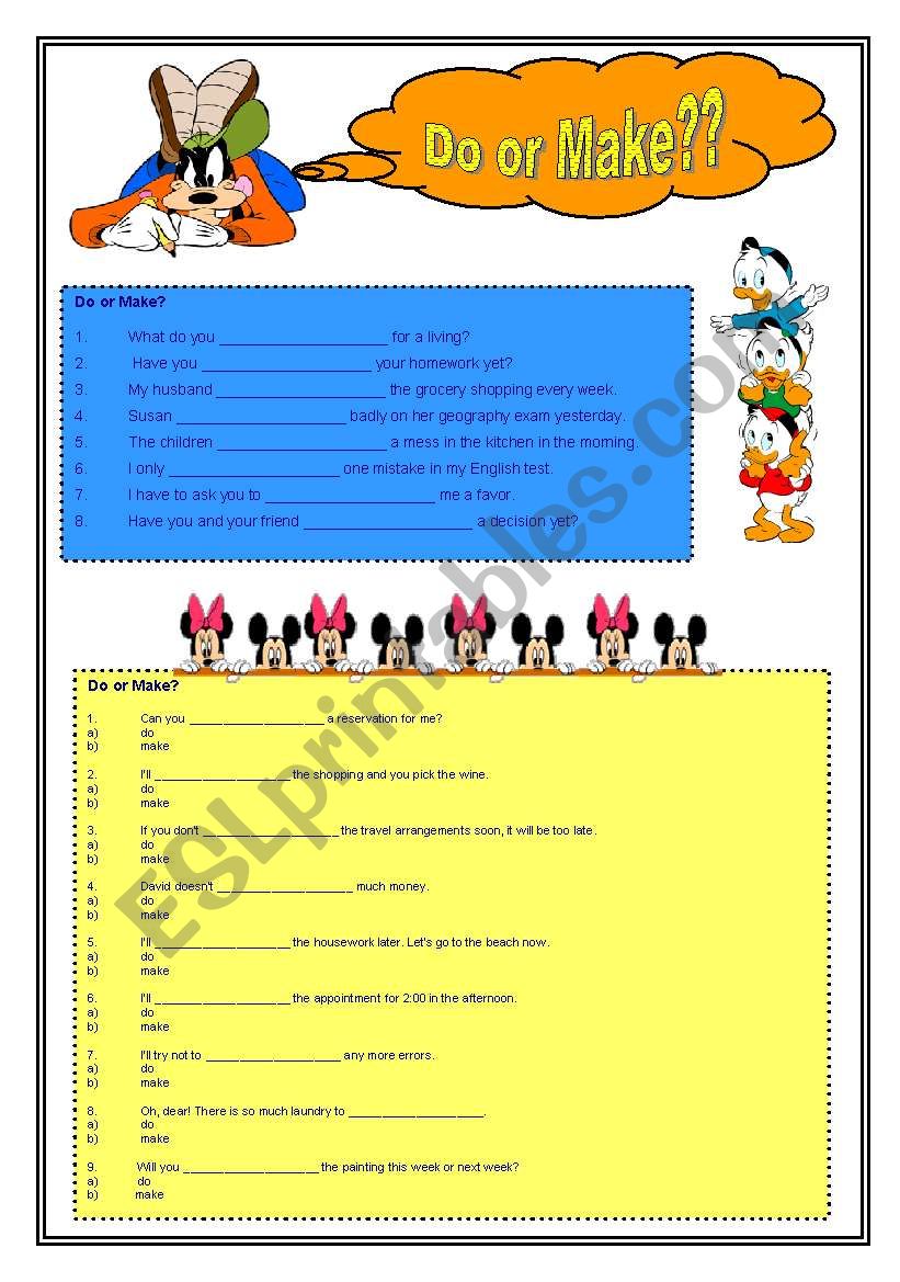 Do or Make? Practice worksheet